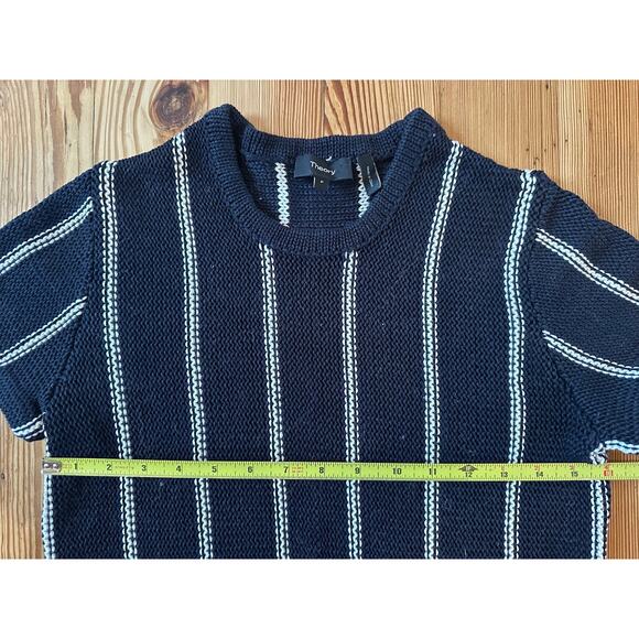 Theory Bundle Petite Navy Blue Striped Short Sleeve Knit Camisole Top - Picture 5 of 12